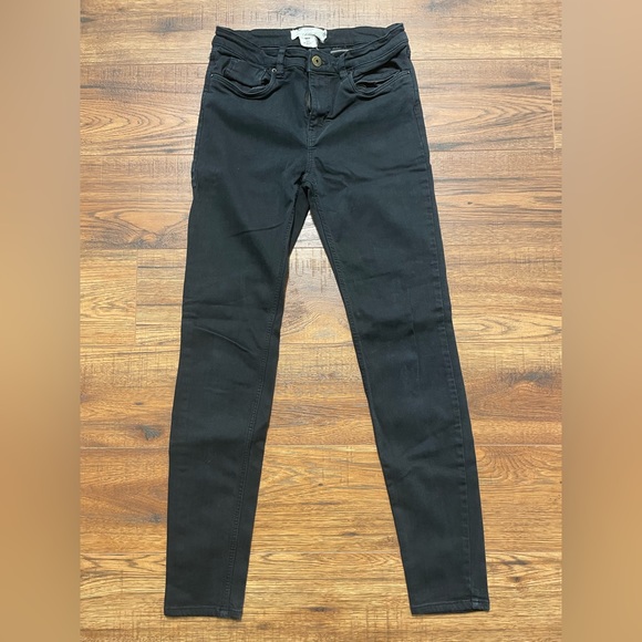 H&M l.o.g.g. US 6 EUR 36 Black Jeans logg Label of Graded Goods Skinny Straight - Picture 3 of 9
